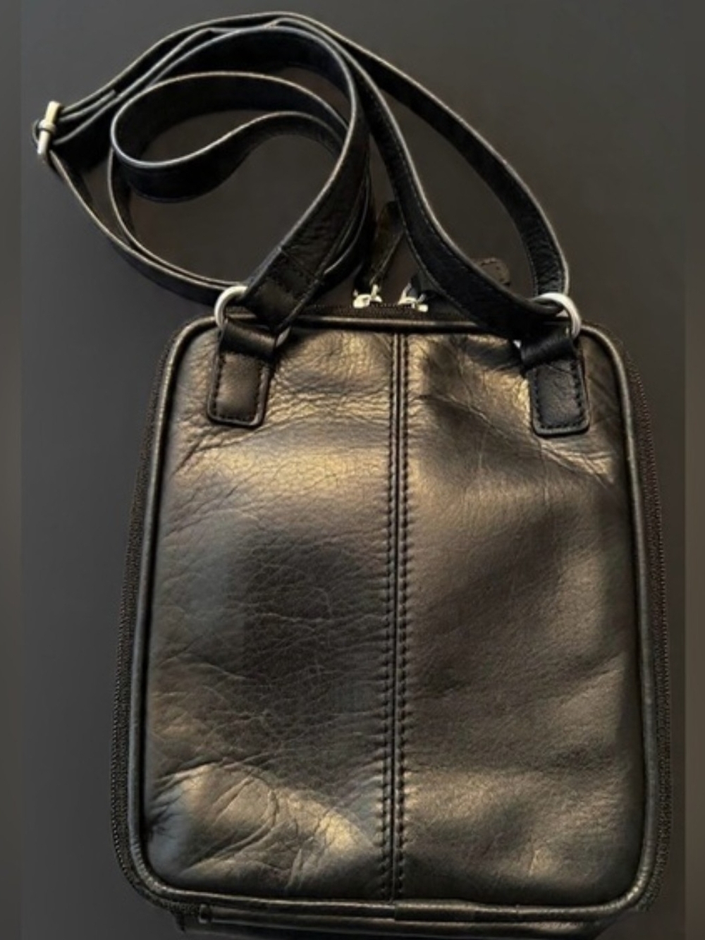 FINAL..Fossil Black Leather Crossbody - Picture 4 of 16
